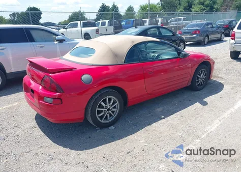 2001 Mitsubishi Eclipse Spyder Gs from USA, damaged, VIN 4A3AE35G81E004313